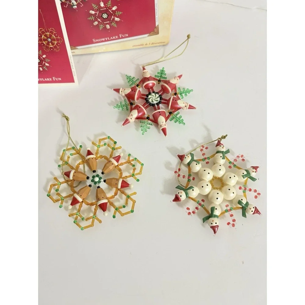 Hallmark Keepsake 2004 Snowflake Fun‎ New Hallmark Set of 3 Beaded Ornaments